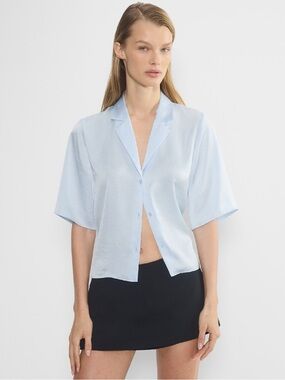 NWT Aritzia Wilfred Beso Satin Shirt in Glimmer